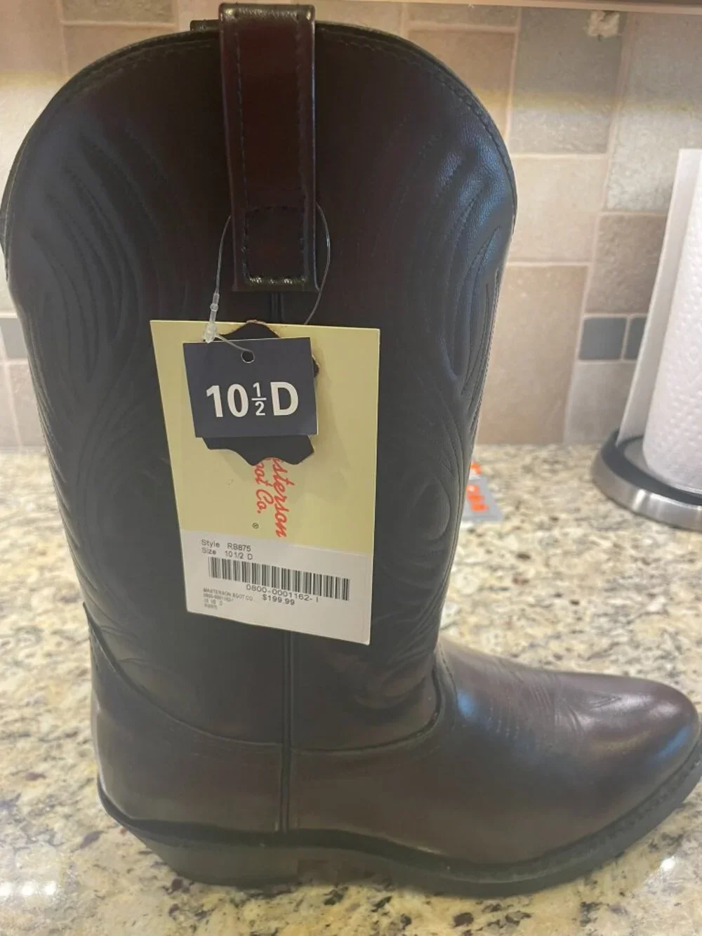 Masterson Boot Burgundy Leather Western Cowboy Men Boots Size 10.5 D